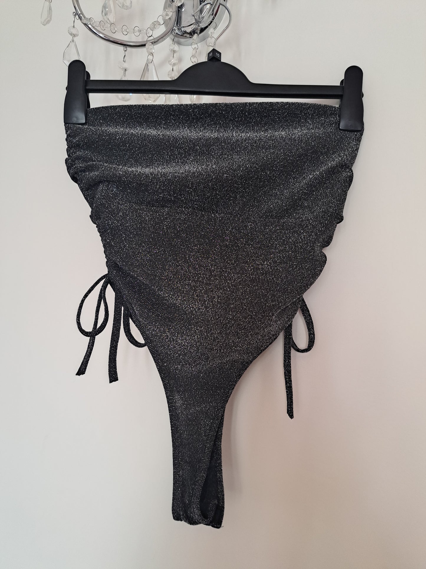 Strapless Glitter Ruched Boob Top & Skirt Co Ord Set