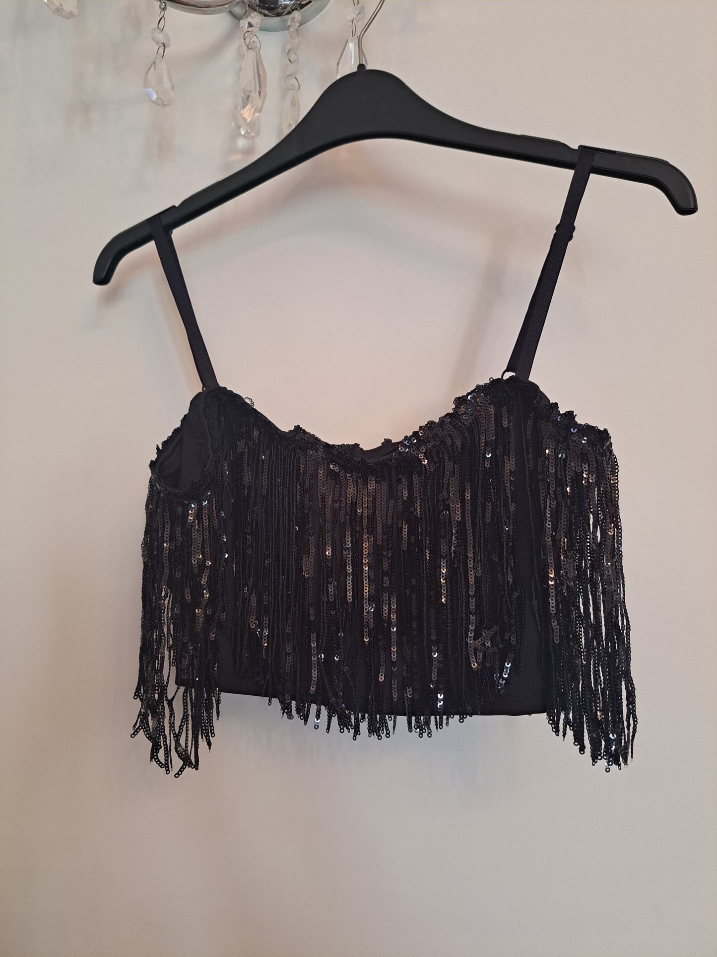 Sequined Tassel Bra Top & Shorts Set