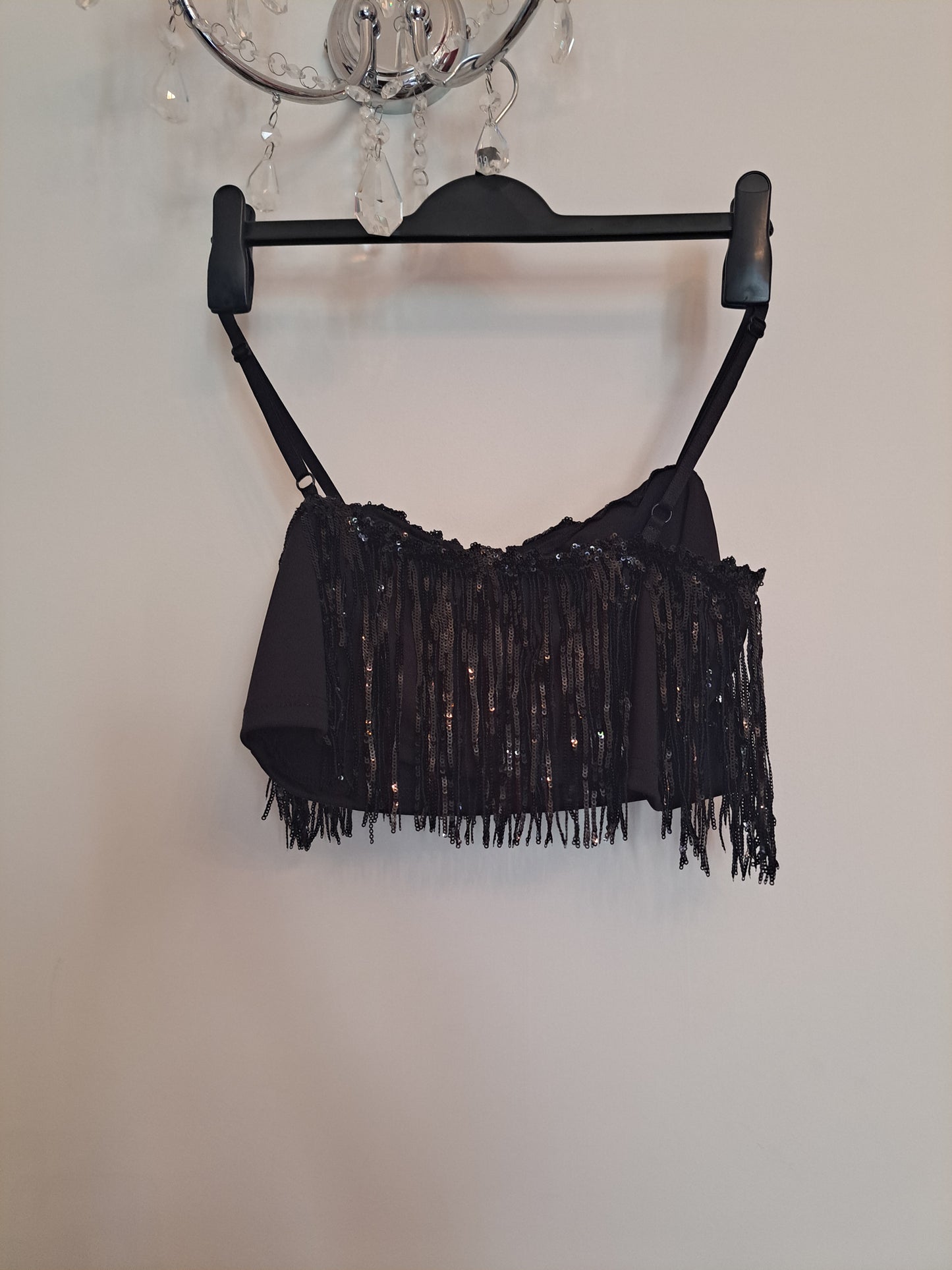 Sequined Tassel Bra Top & Shorts Set