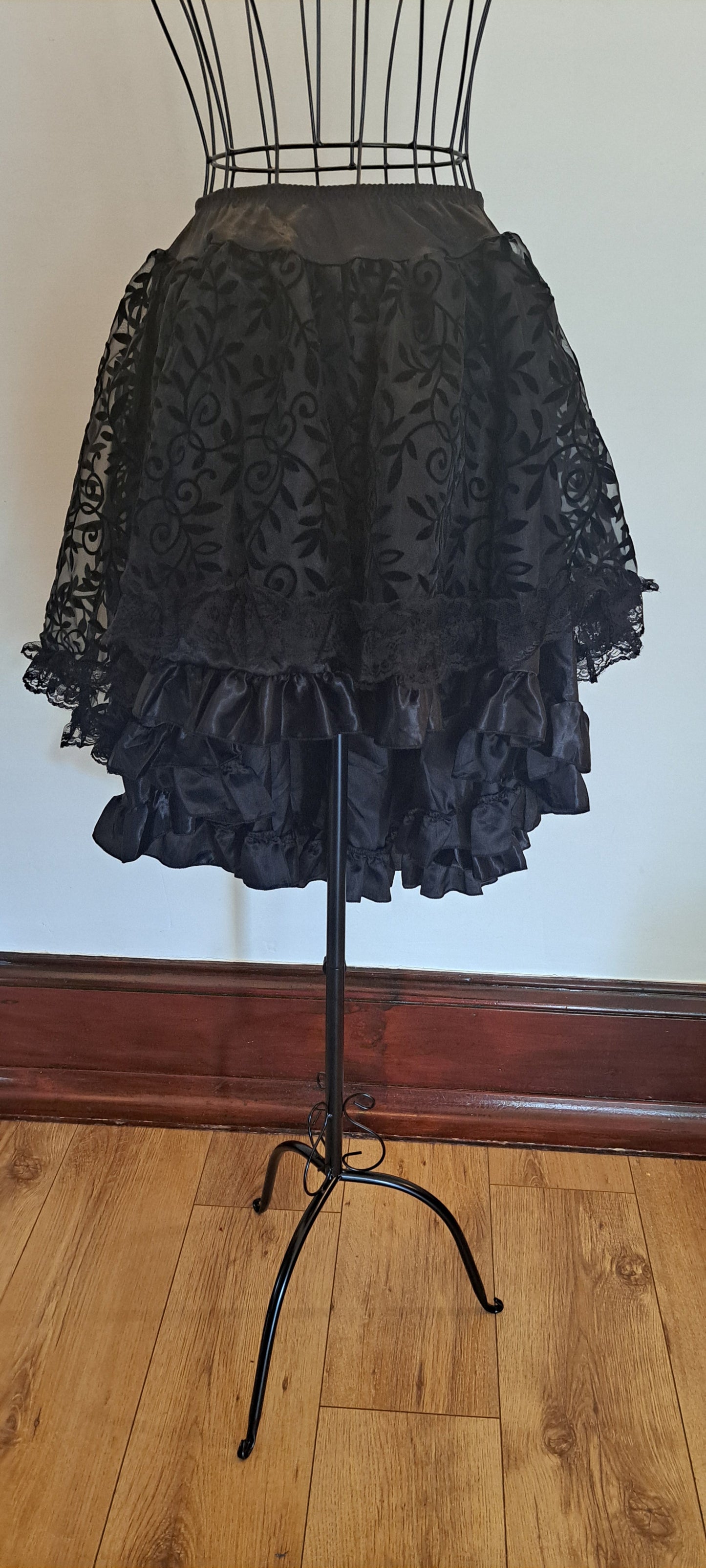 Short Steampunk Burlesque Layered Skirt