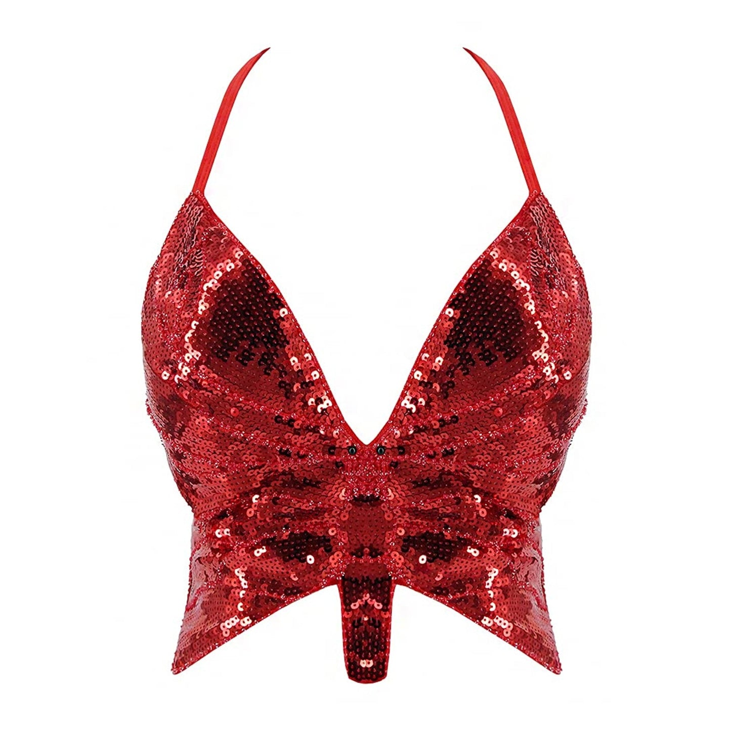 Butterfly Sequin Crop Top