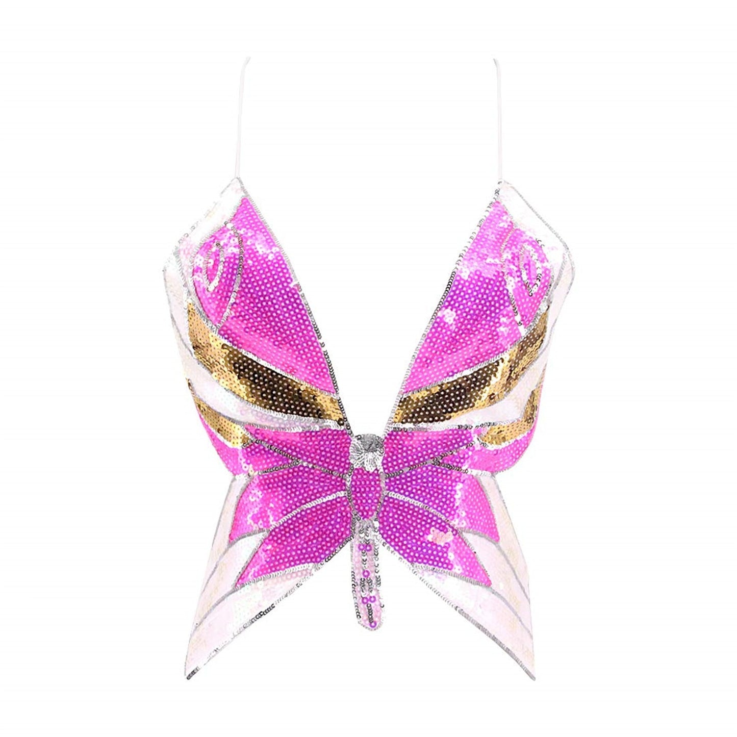 Butterfly Sequin Crop Top