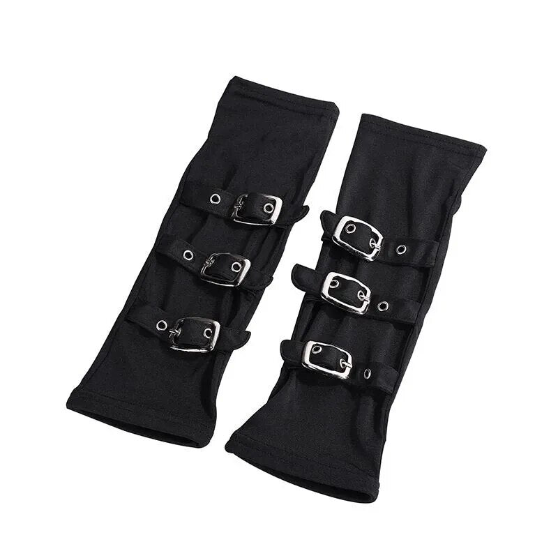 Black Buckle Detail Arm Cuffs