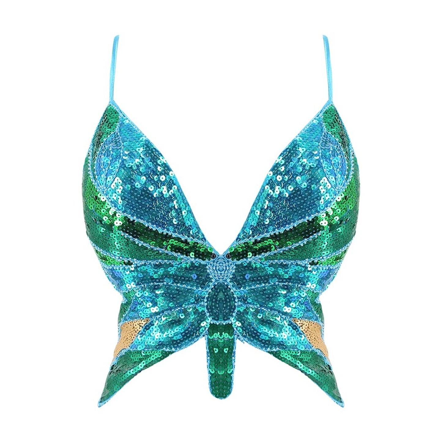 Butterfly Sequin Crop Top