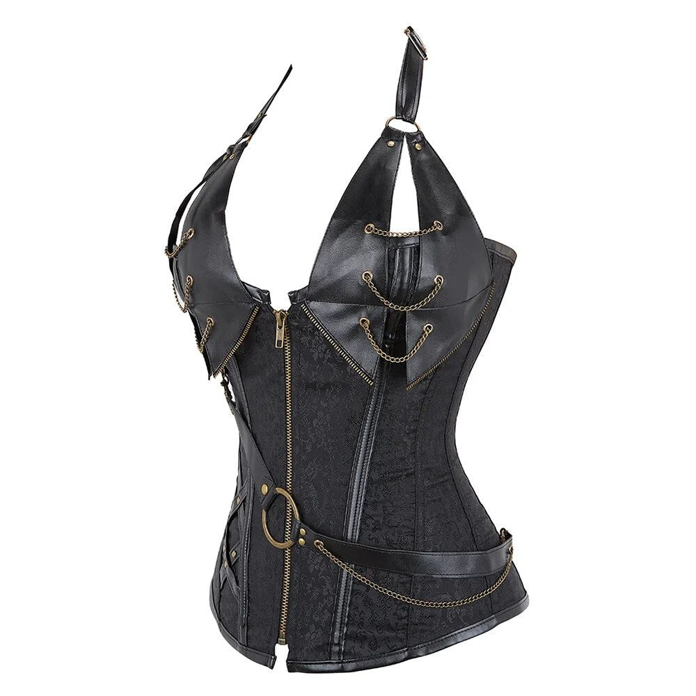 Chain Detail Steampunk Corset
