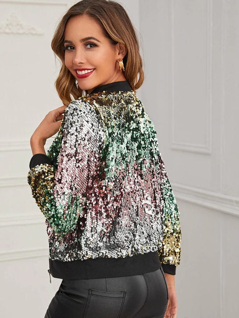 Multi Coloured Sequin Disco Jacket