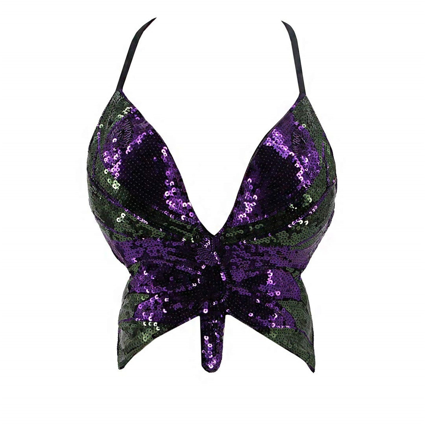 Butterfly Sequin Crop Top