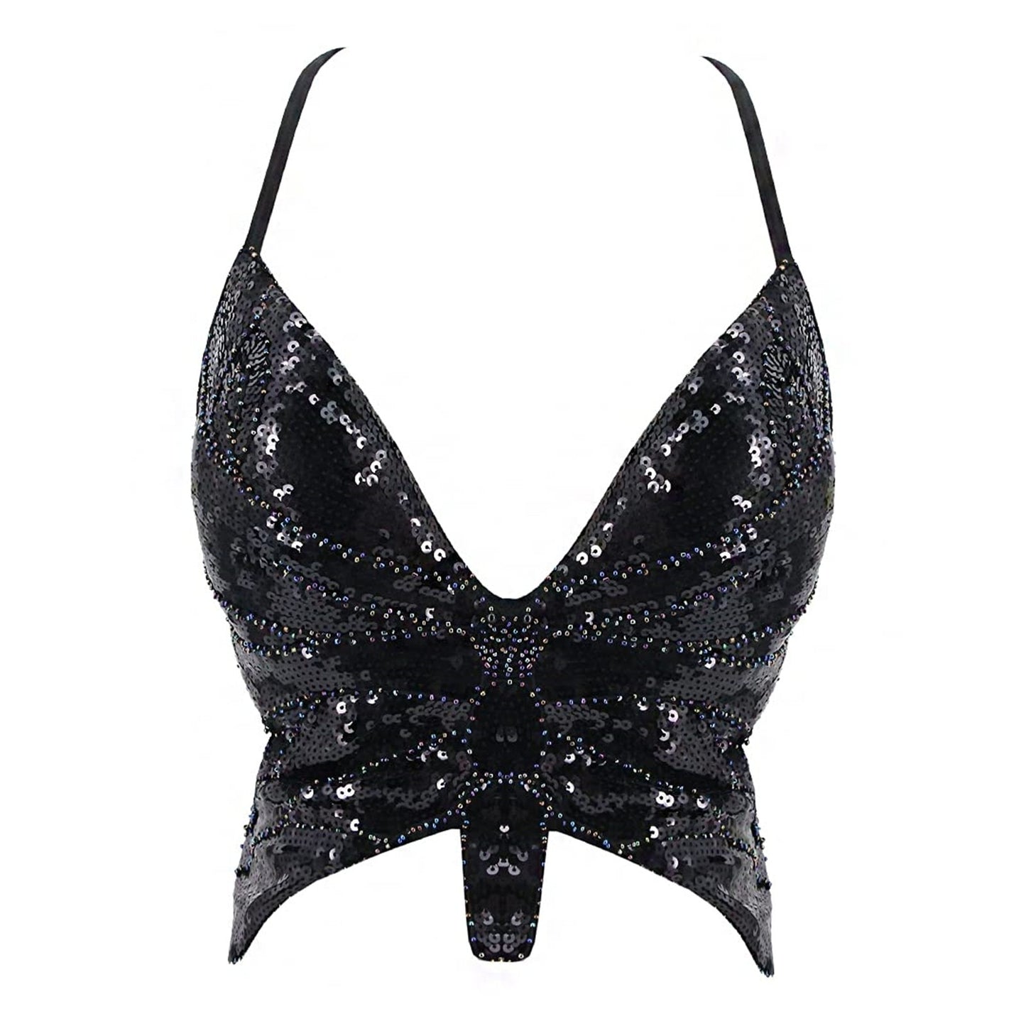 Butterfly Sequin Crop Top