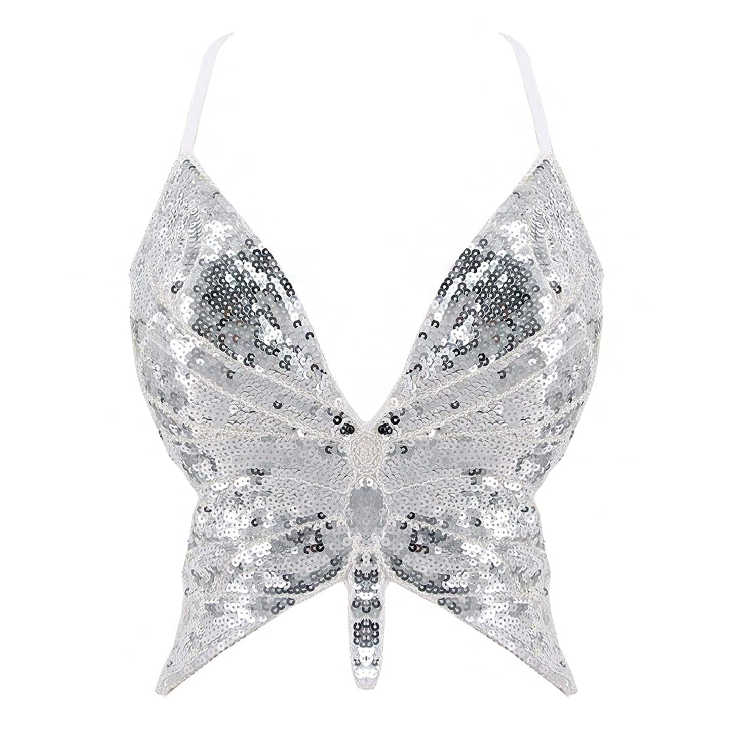 Butterfly Sequin Crop Top