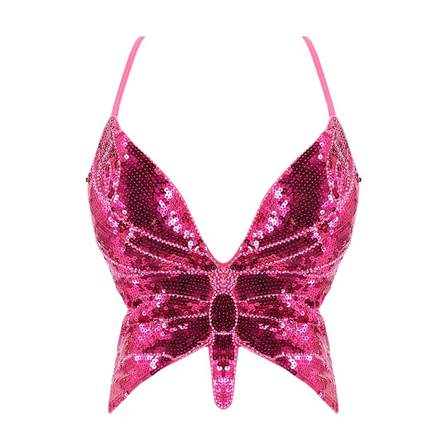Butterfly Sequin Crop Top