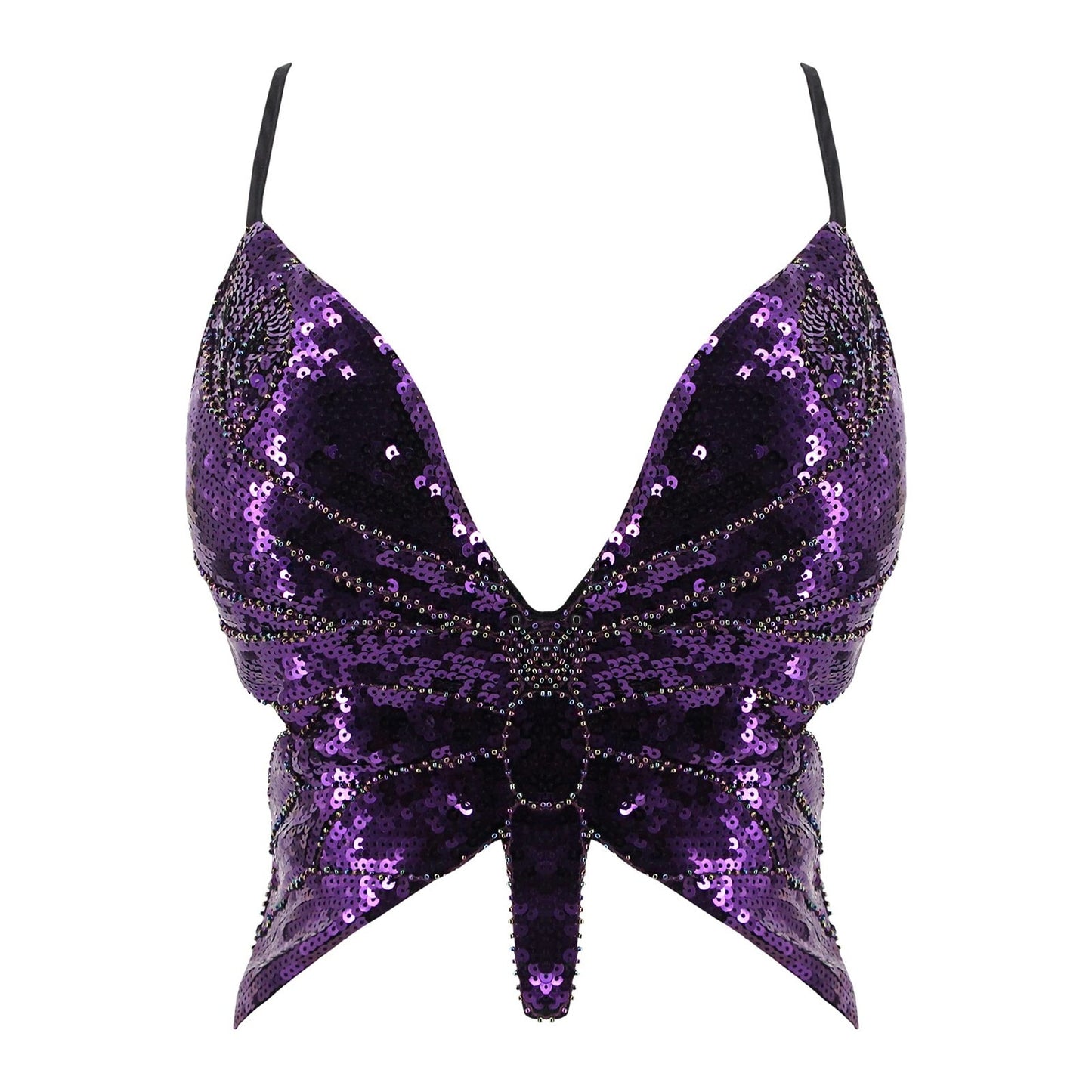 Butterfly Sequin Crop Top