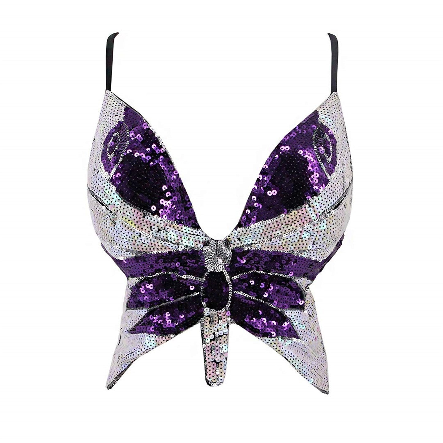 Butterfly Sequin Crop Top