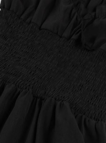 Black Off The Shoulder Elasticated Waist Dress