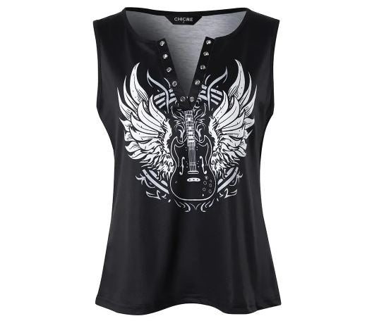 Eagle Wings Guitar Sleeveless T Shirt