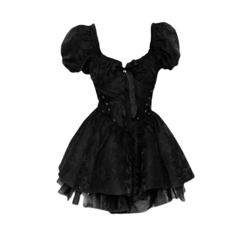 Black Jacquard Off The Shoulder Skater Dress