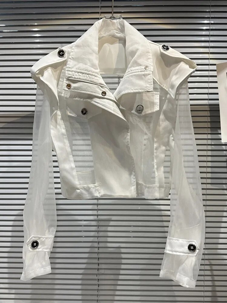 Organza Mesh Biker Jacket