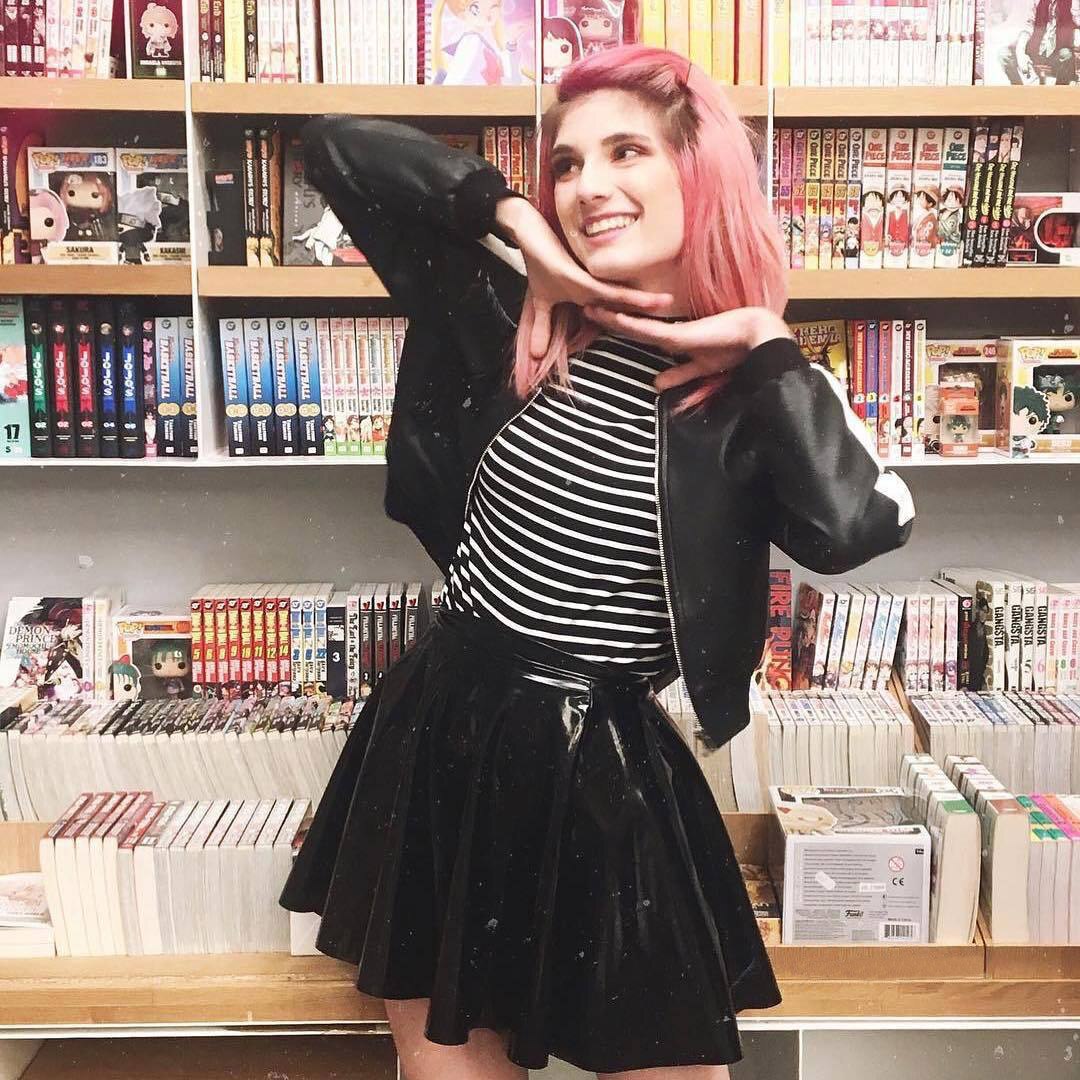Black PU Skater Skirt