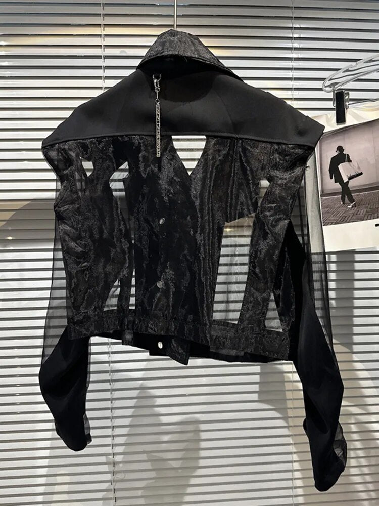 Organza Mesh Biker Jacket
