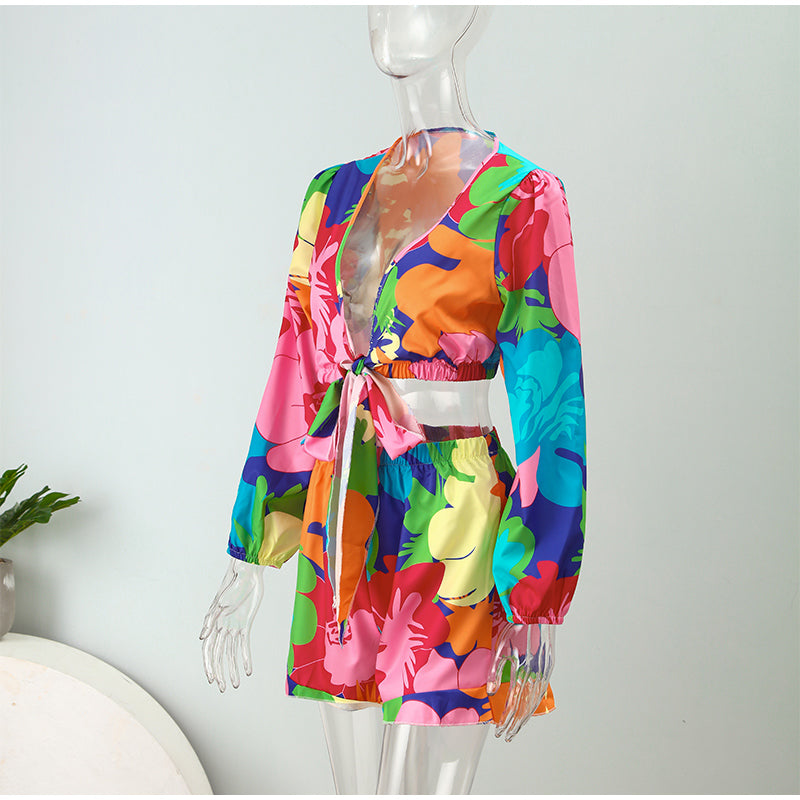 Holiday Blouse & Shorts Co Ord Set