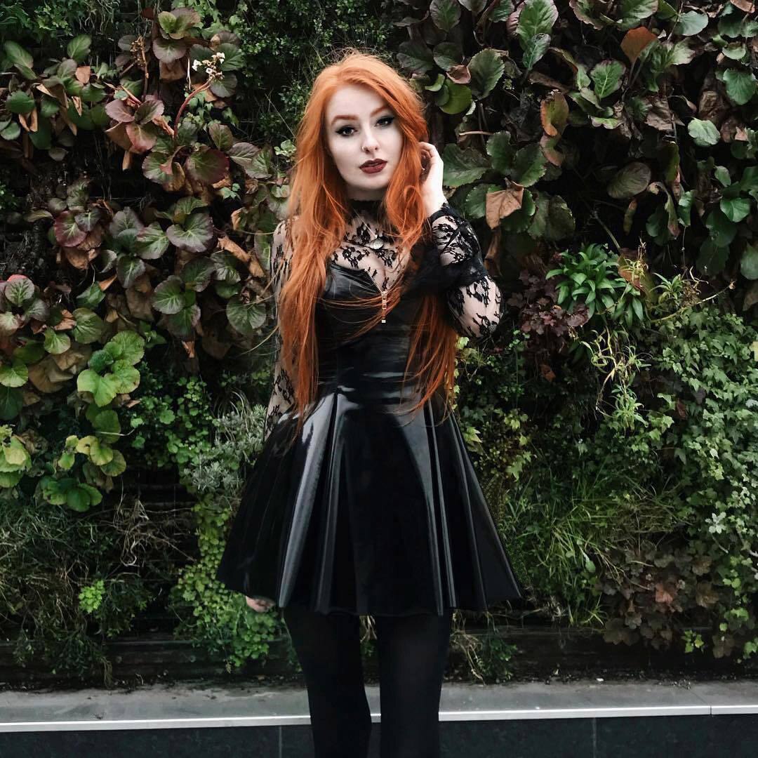 Black PU Skater Skirt