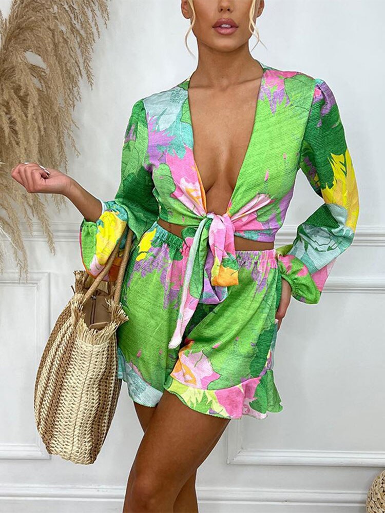 Holiday Blouse & Shorts Co Ord Set
