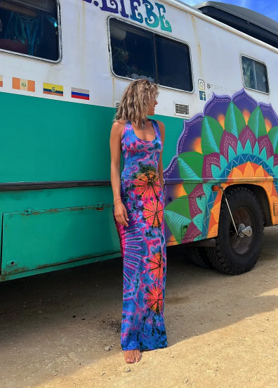 Tie Dye Hippie Maxi Dress