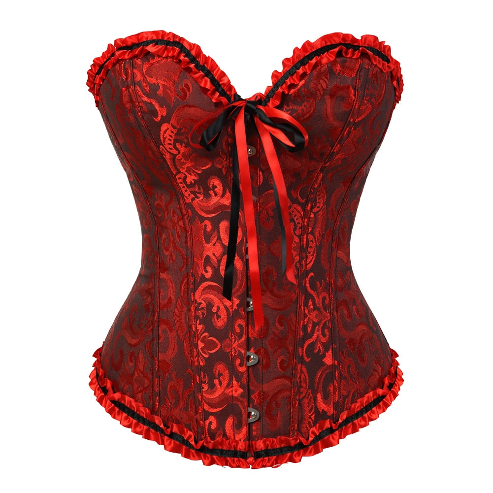 Brocade Print Sateen Corset