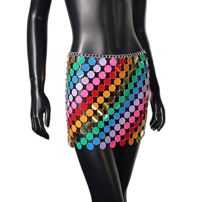 Metal Sequin Disc Skirt