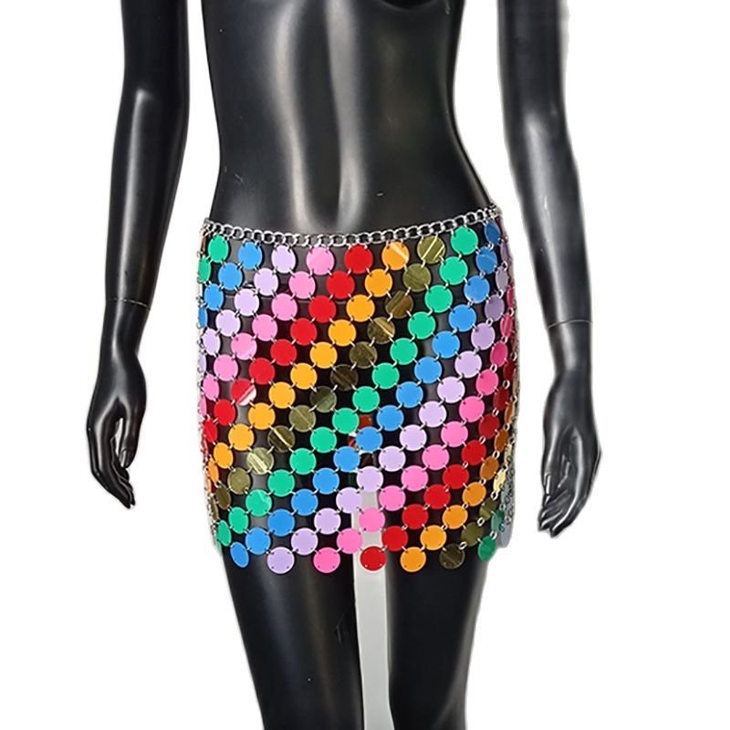 Metal Sequin Disc Skirt