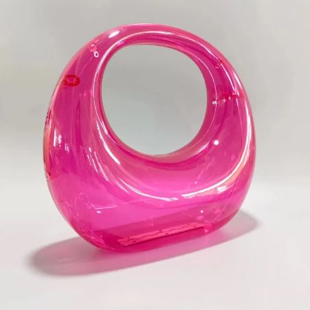 Transparent Hard Plastic Round Clutch Bag