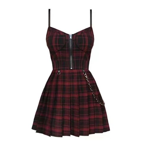 Tartan Chain Detail Kilt Dress