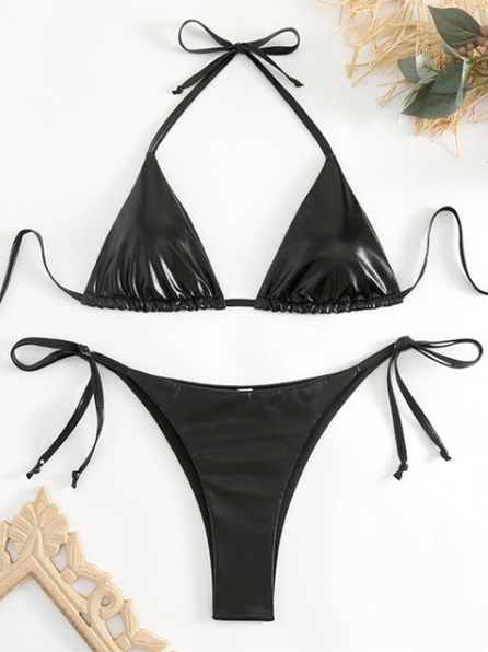 Metallic Triangle Brazilian Bikini