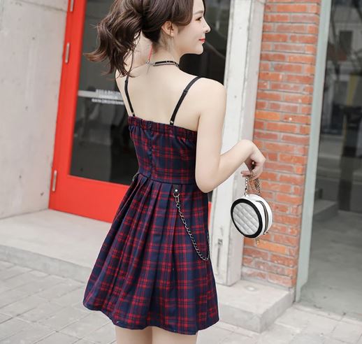 Tartan Chain Detail Kilt Dress
