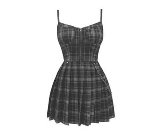 Tartan Chain Detail Kilt Dress