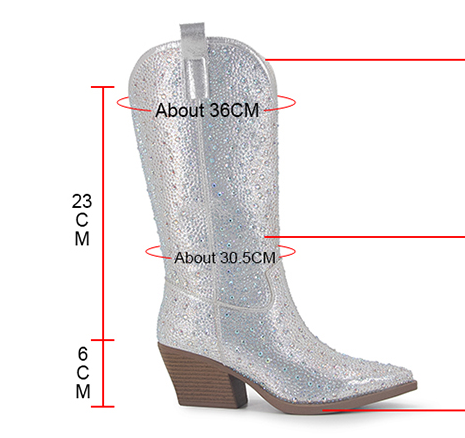 Silver Rhinestone Cowboy Boots