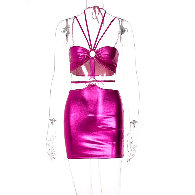 Strappy Metallic Co Ord Dress