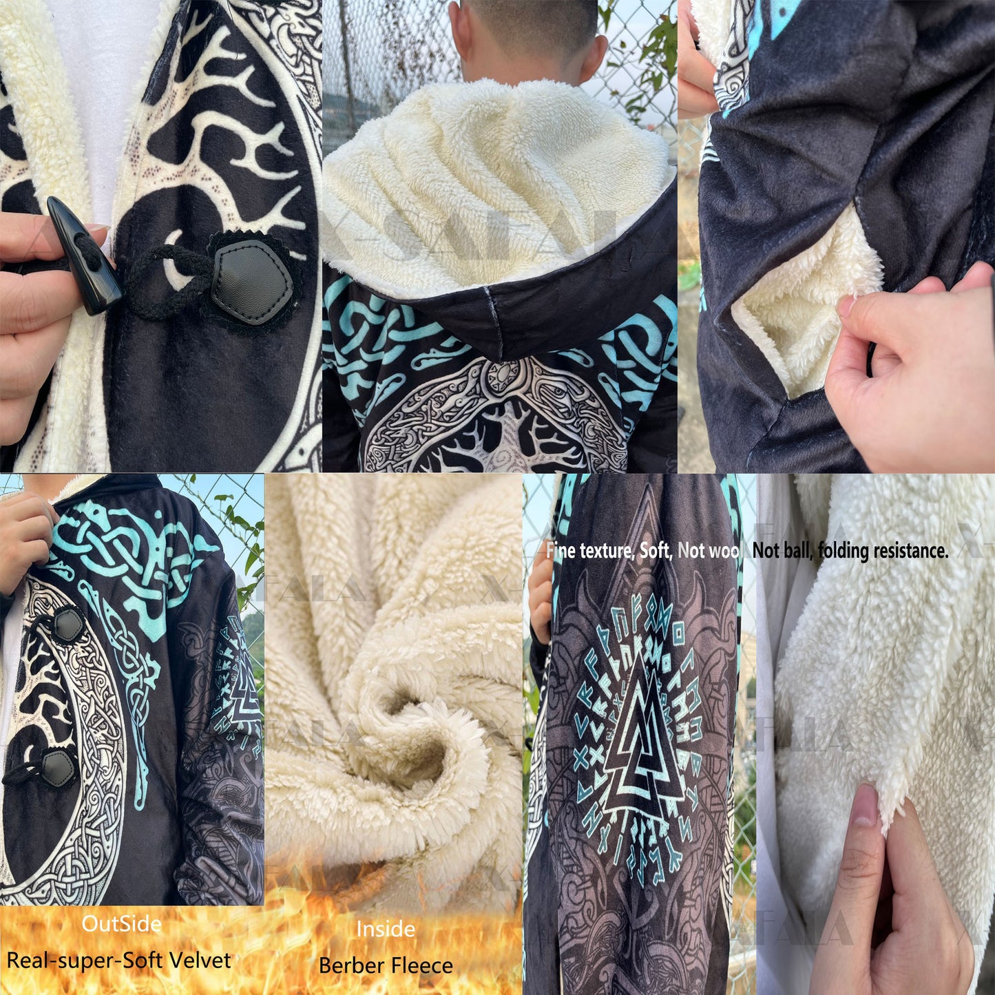 Psychedelic Fleece Hooded Coat