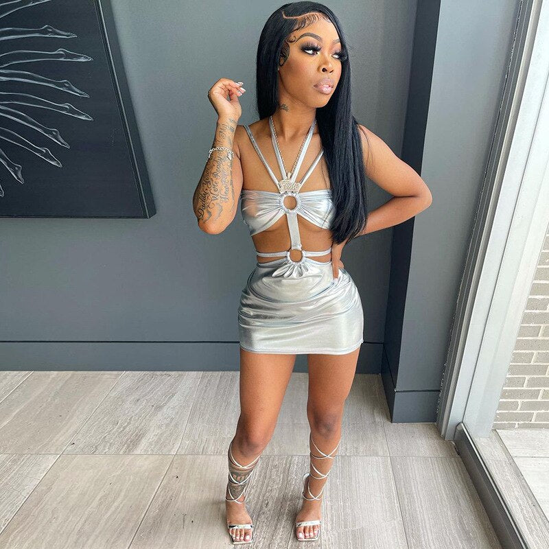 Strappy Metallic Co Ord Dress