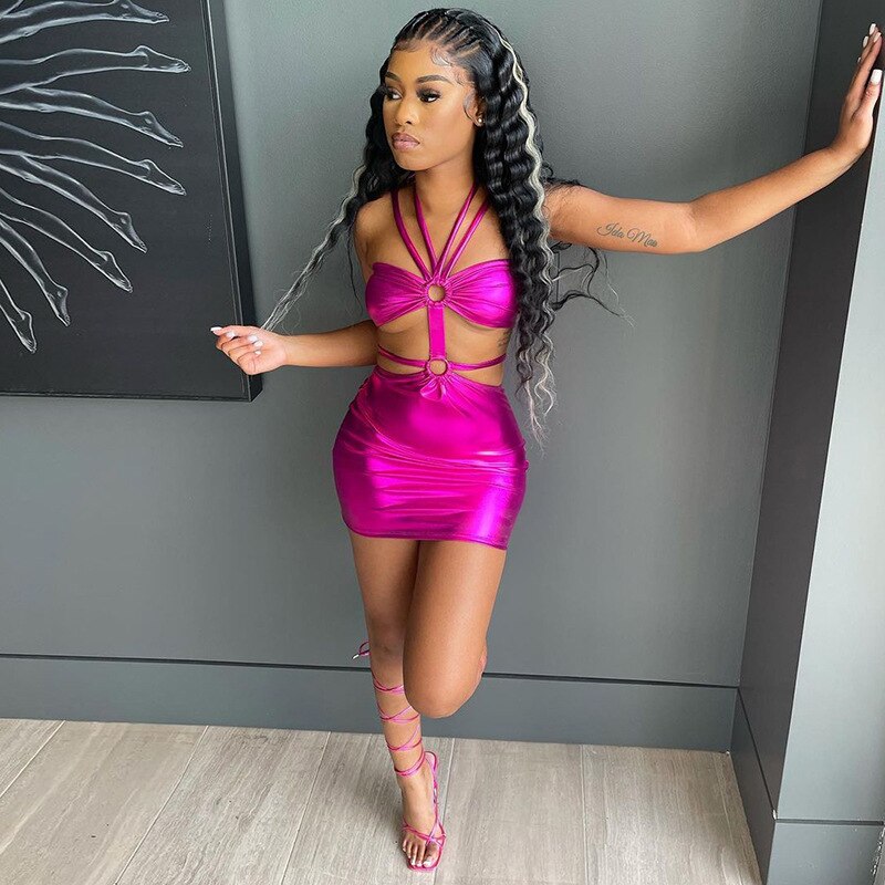 Strappy Metallic Co Ord Dress