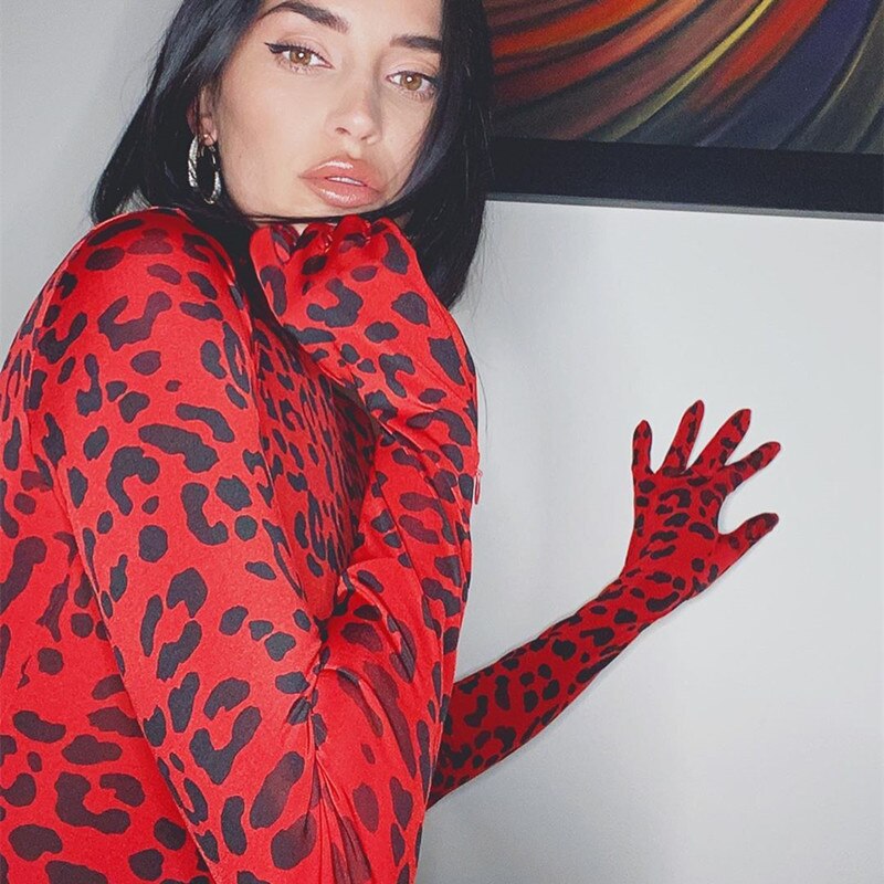 Leopard Print Gloved Bodysuit