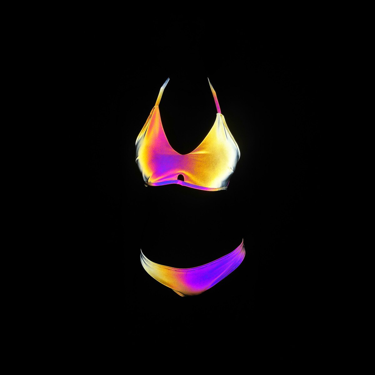 Reflective Halter Bikini Set