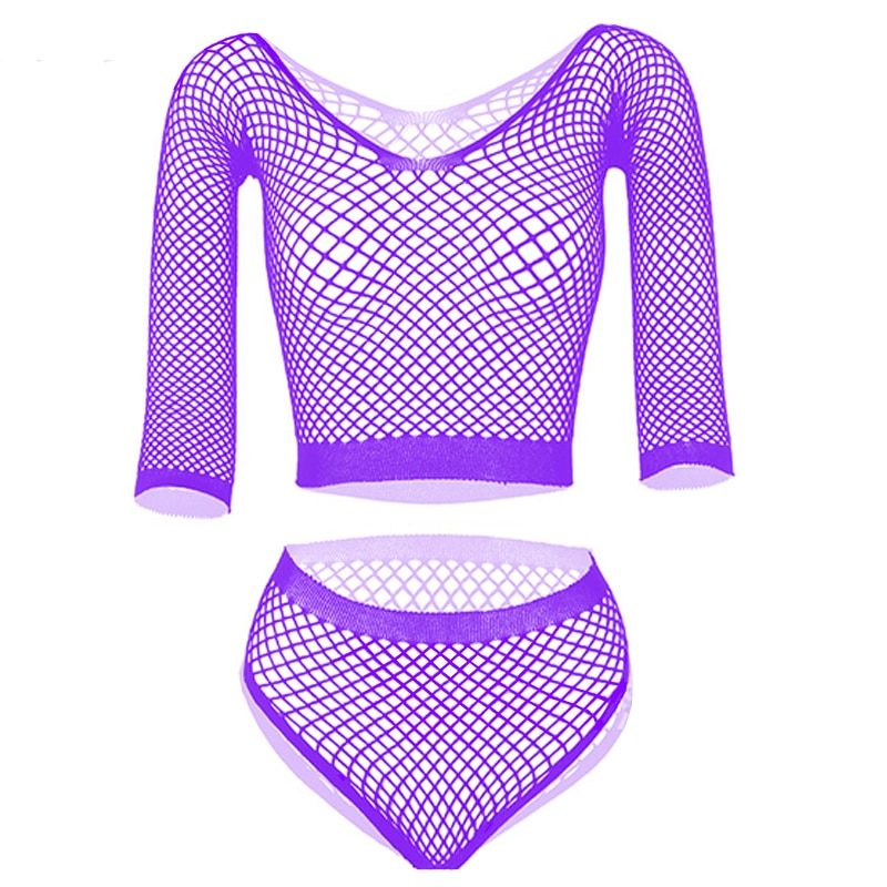 Fishnet Crop Top & Pants Set