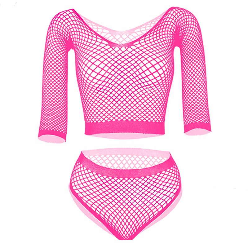 Fishnet Crop Top & Pants Set