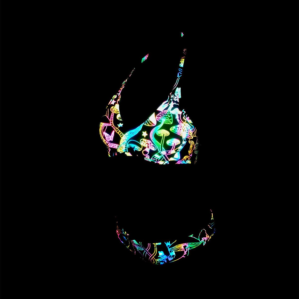 Reflective Halter Bikini Set