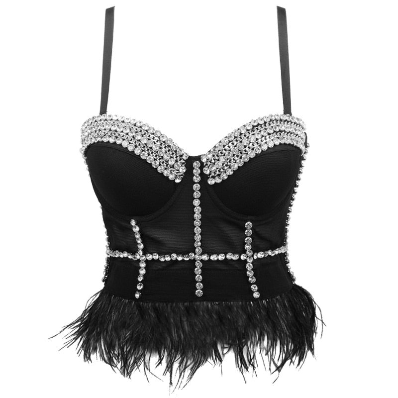 Satin Diamante Corset Top