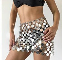 Metal Sequin Disc Skirt