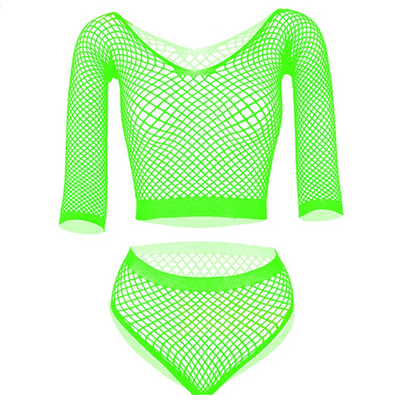 Fishnet Crop Top & Pants Set