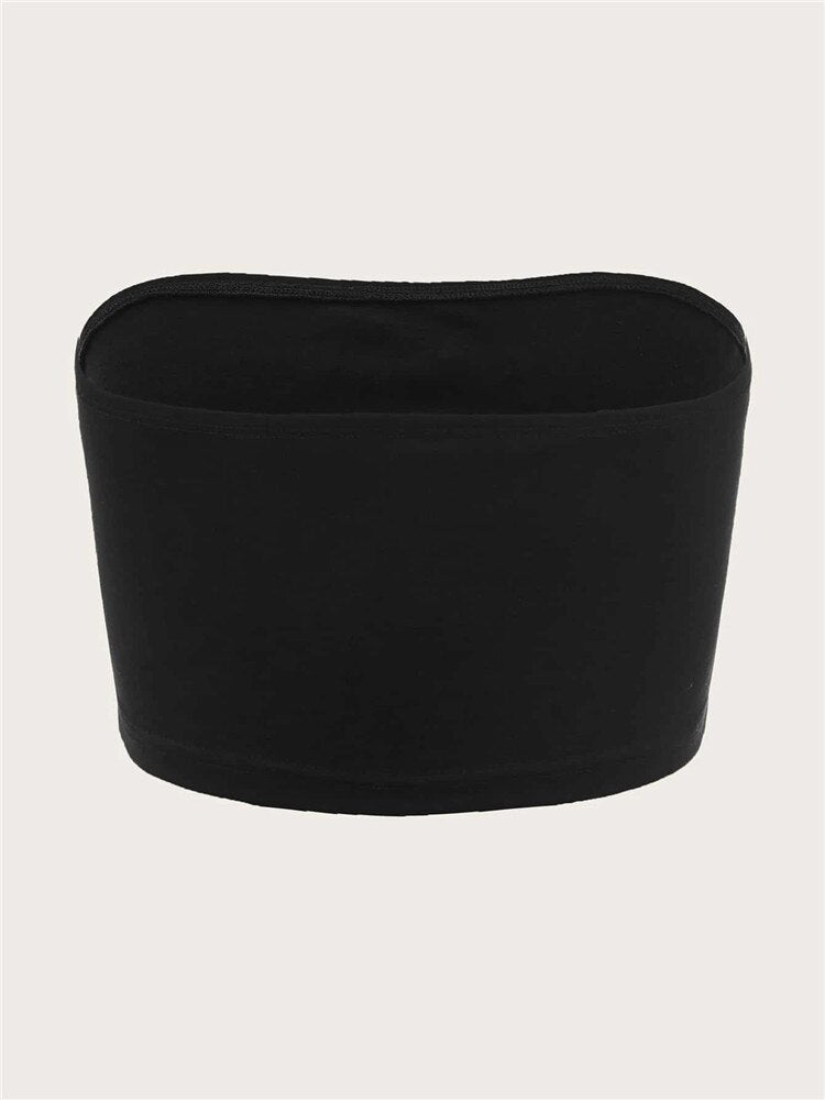 Black Rock Skeleton Print Boob Tube