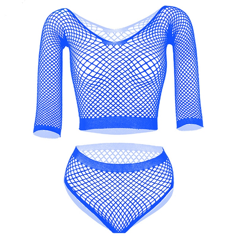 Fishnet Crop Top & Pants Set