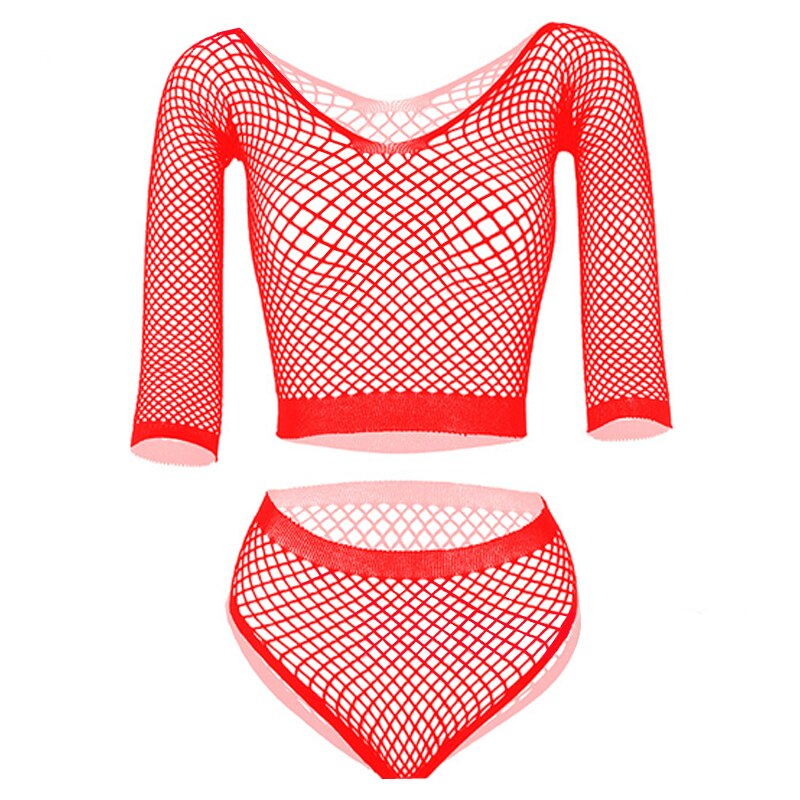 Fishnet Crop Top & Pants Set